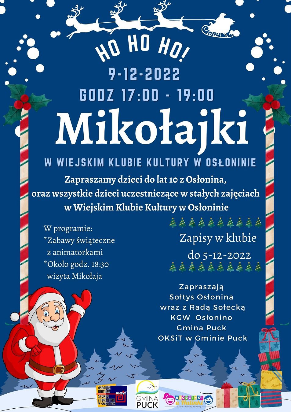 Osłonino: Zapraszamy dzieci na spotkanie ze Świętym Mikołajem
